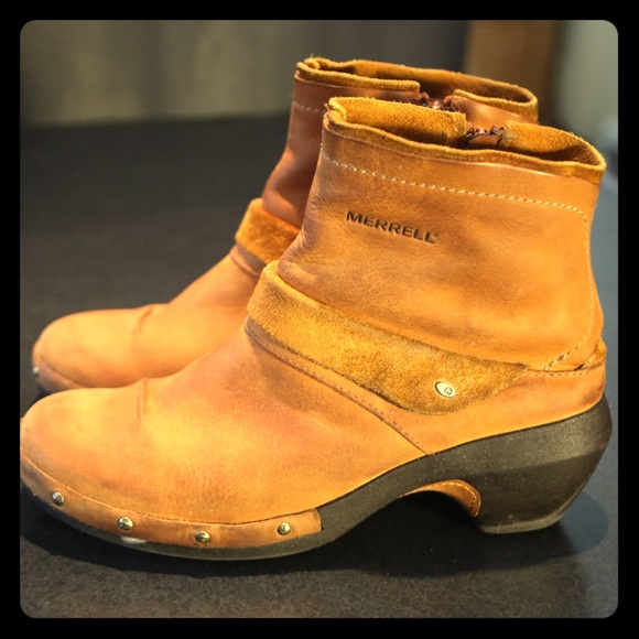 Merrell Leather Encore Wedge Luxe Mid Boot