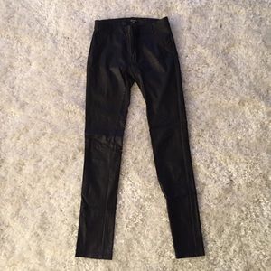 Black Pleather Stretch Pants