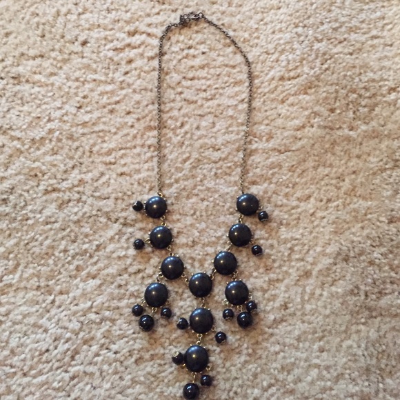 Black bubble statement necklace