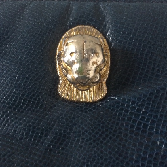 Ruth Saltz Vintage Blue Leather Cougar Purse - Picture 2 of 4