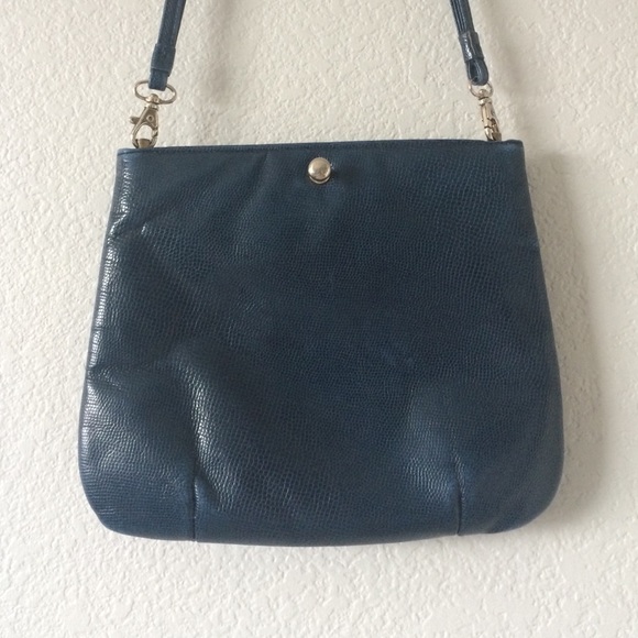 Ruth Saltz Vintage Blue Leather Cougar Purse - Picture 3 of 4