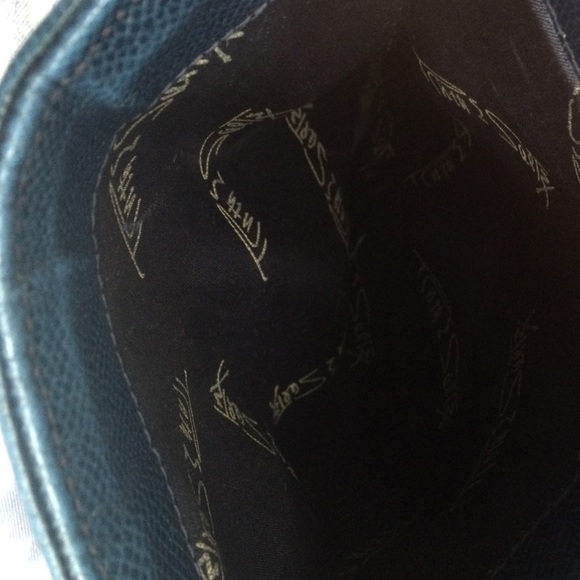 Ruth Saltz Vintage Blue Leather Cougar Purse - Picture 4 of 4