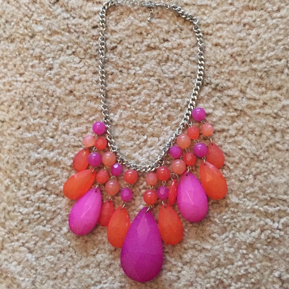 Pink and Orange Statement Necklace