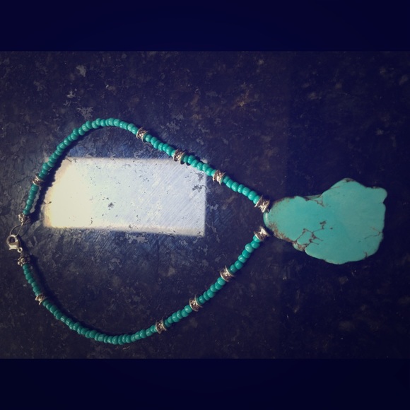Turquoise and silver necklace