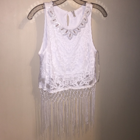 Buckle fringe tank top