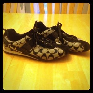Black white and grey "Hadley" Coach shoes.