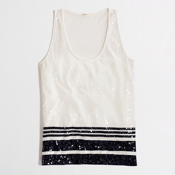 J.Crew Factory Sequin-Striped Tank