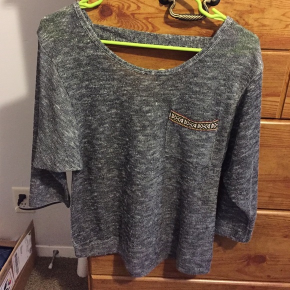 Aztec pocket. Long sleeve shirt