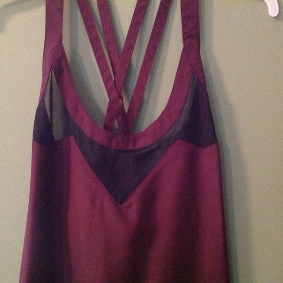 Burgundy and black tank top or blouse