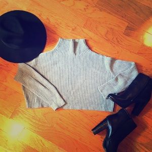 Cropped Mock Turtleneck Sweater