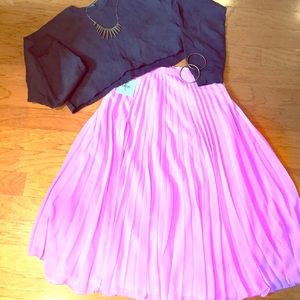 Pleated Midi Skirt