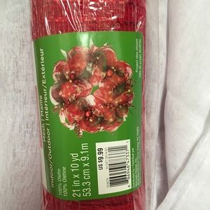 Large red mesh ribbon