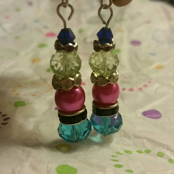 Colorful drop dangle earrings - Picture 2 of 2