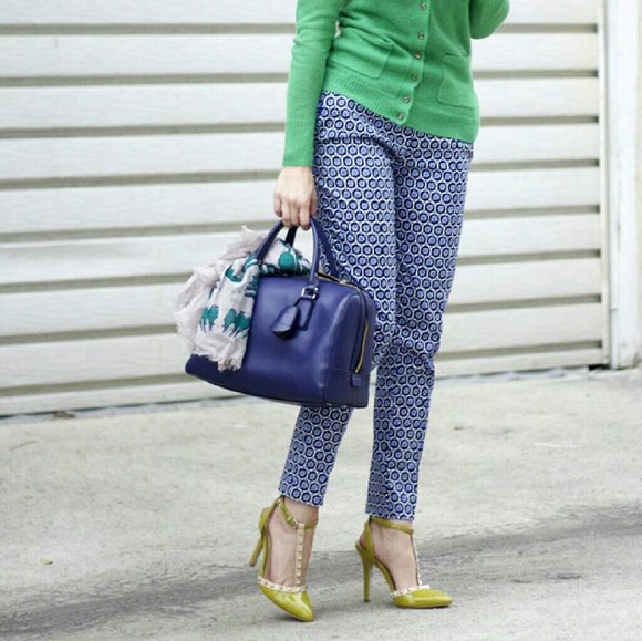 H&M Blue Geometric Print Pants