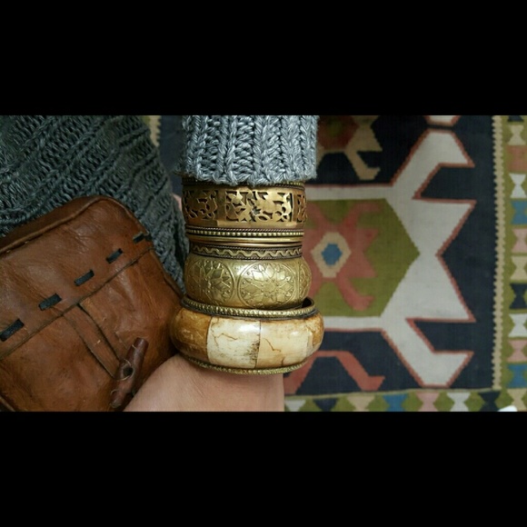 SALE Vintage brass bracelet stack SALE