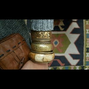 SALE Vintage brass bracelet stack SALE