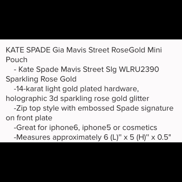 Kate Spade pouch rose gold - Picture 2 of 2