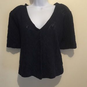Dark blue cover up short sweater top Sz 22W