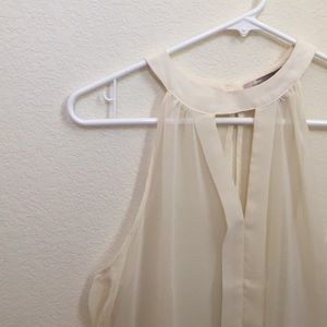 f21 sleeveless ivory blouse