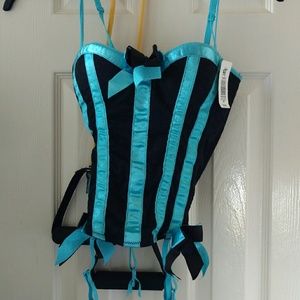 Black and teal corset bustier comfortable