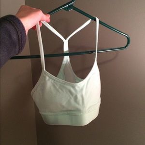 Green lululemon Flow Y sports bra