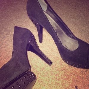 Black Studded High Heels