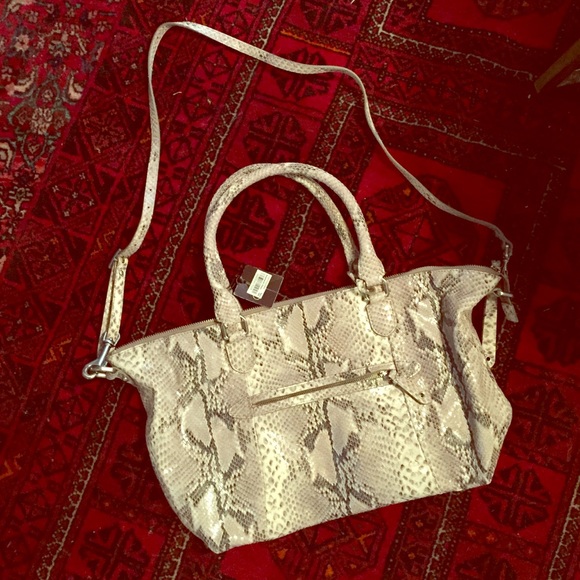 Cole Haan Chelsea Snake Print Soft Satchel