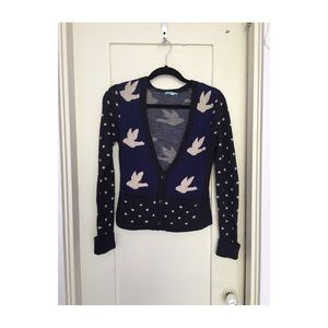 Anthropologie Leifsnotes Ruffled Flight Cardigan