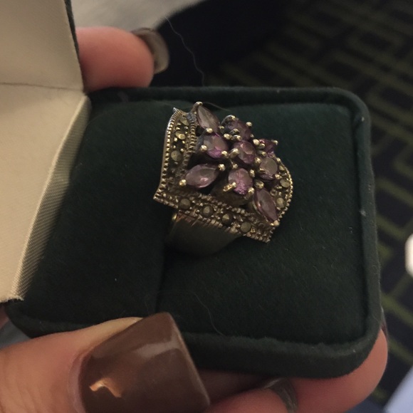 Sterling silver vintage amethyst ring vintage - Picture 2 of 3