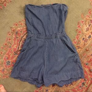 UO Bycorpus LA Mini Denim Romper