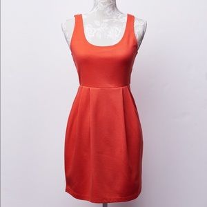 Orange mini cocktail dress