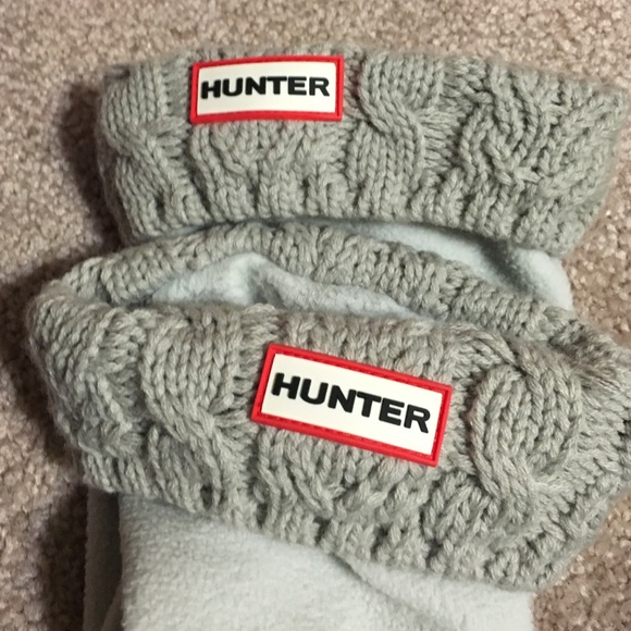 Hunter Cable knit Welly socks - worn once Gray