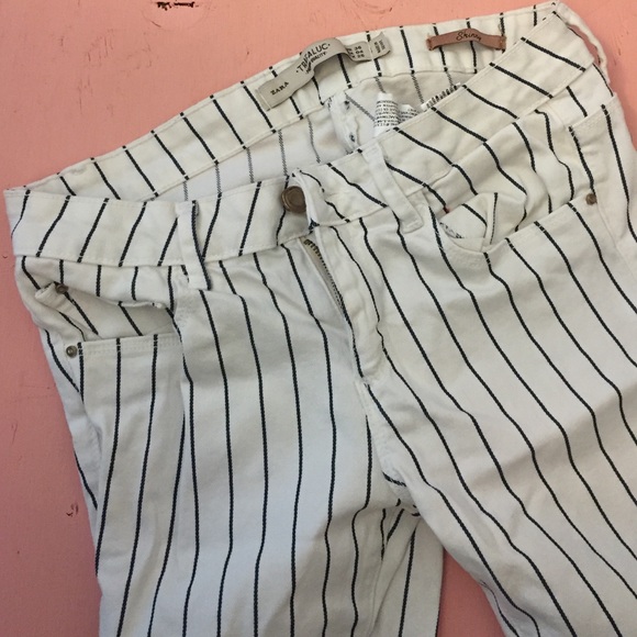 Zara striped skinny jeans sz 4