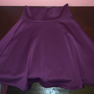 Burgundy/Violet Fitted Skater Skirt