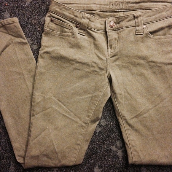 Olive skinny jeans