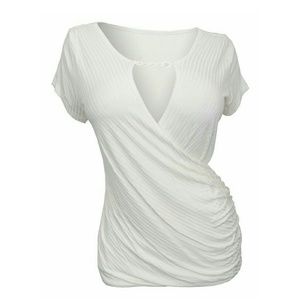 Low cut wrap bodice top