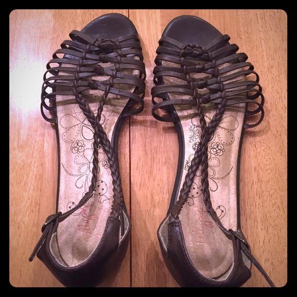 Jellypop Dark Brown Braided Sandals
