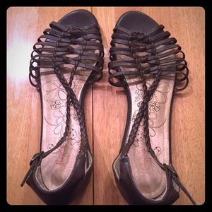 Jellypop Dark Brown Braided Sandals