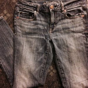 Dark wash denim skinny jeans