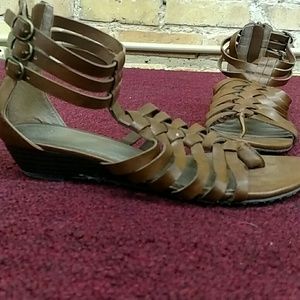 Cognac gladiator sandals