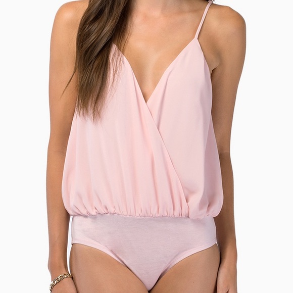 NWT Tobi Buena Wrap Bodysuit - Blush