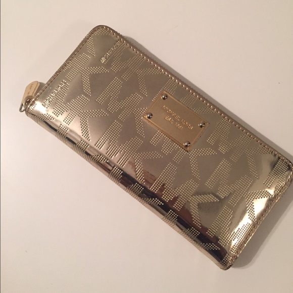 Michael Kors Signature MK Gold Mettalic Wallet
