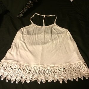 t-back lace fringe tank