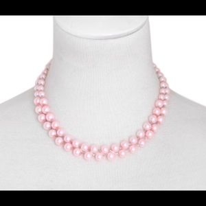 New Pink Glass Pearl Necklace