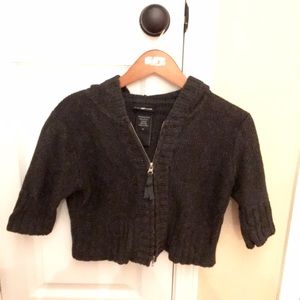 Grey Ribbed/Hooded Sweater