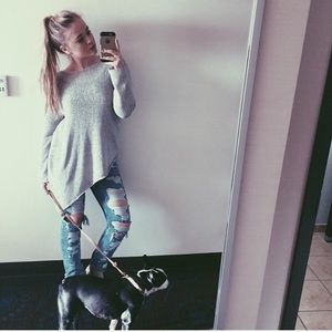 H&M High Waited Ripped Jeans