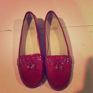 Red Stuart Weitzman loafers