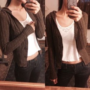 Brown knitted cardigan