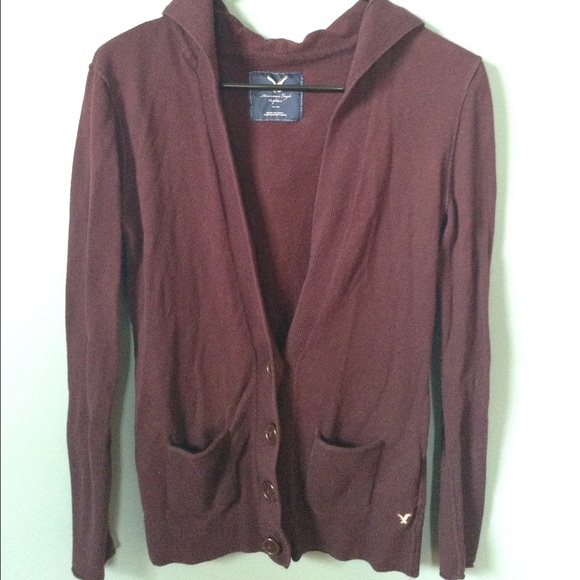 Thick burgandy AE cardigan