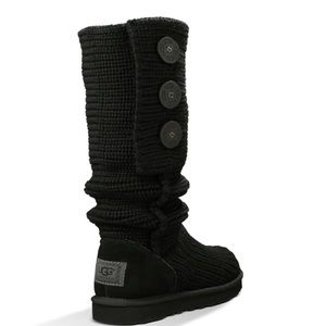 Black knit UGG boots